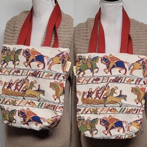 Metrax Crave Embroidered Norman Conquest Woven Tapestry Tote Bag Shopping Bag